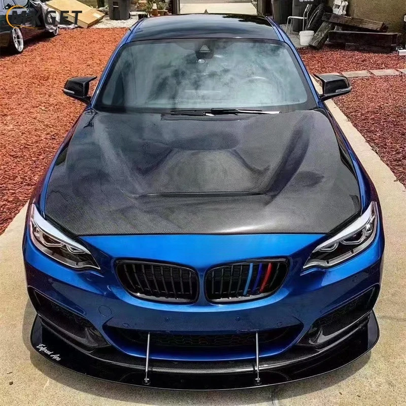 

M2 M2C M235i F22 F87 Hood Bonnet GTS Style Carbon Fiber Engine Hood for F87 F22 2014-19