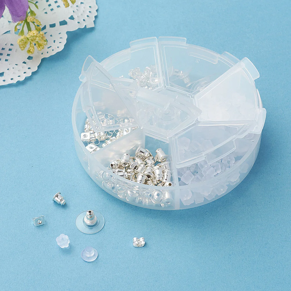 

260Pcs Earrings Back Stoppers Multi-Shapes Corrosion Resistant Easy Use Jewelry Accessories for DIY Crafts and Replacement