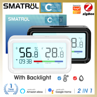 Zigbee Weather Station Tuya Smart Digital Thermometer Room Hygrometer Electronic Desk Clock Wireless Temperature Humidity Sensor