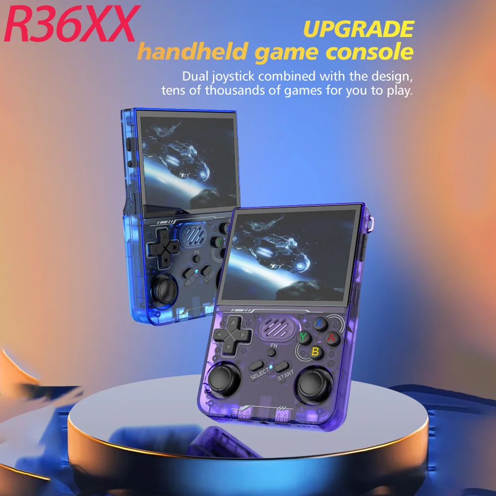 R36S إصدار محسن R36XX وحدة تحكم ألعاب ريترو نظام ألعاب لينكس المحمول ARKOS 3.5 بوصة IPS عرض مشغل فيديو محمول G #1