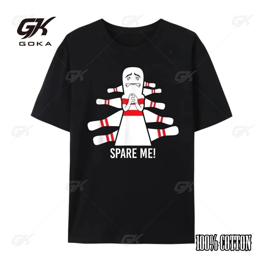

Men's Summer 100% Cotton Funny Bowling Tshirt For Bowling Team Graphic T Shirts Printed Casual Homme Aesthetic Mens Clothing