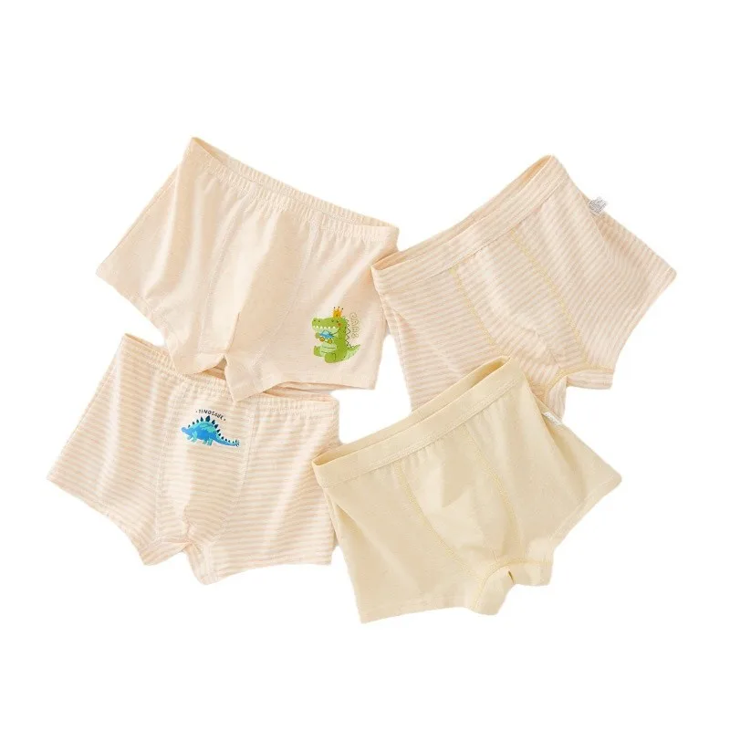 

Boys Cotton Underwear 100% Soft Breathable Kids Cartoon Briefs Multipack 4PCS Age 2-14 Years Children Striped Boxer Shorts