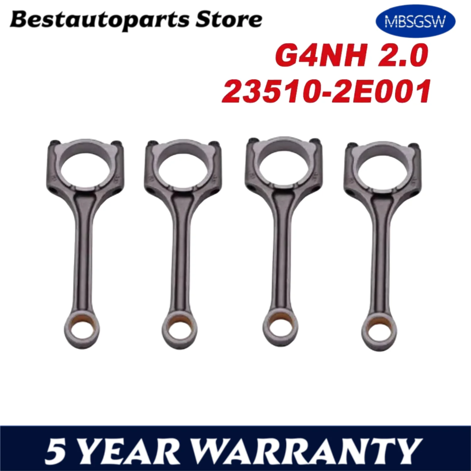 

Шатун двигателя G4NH 23510-2E001 для Hyundai Elantra Kona Tucson Veloster Forte Seltos Soul 2,0 235102E001