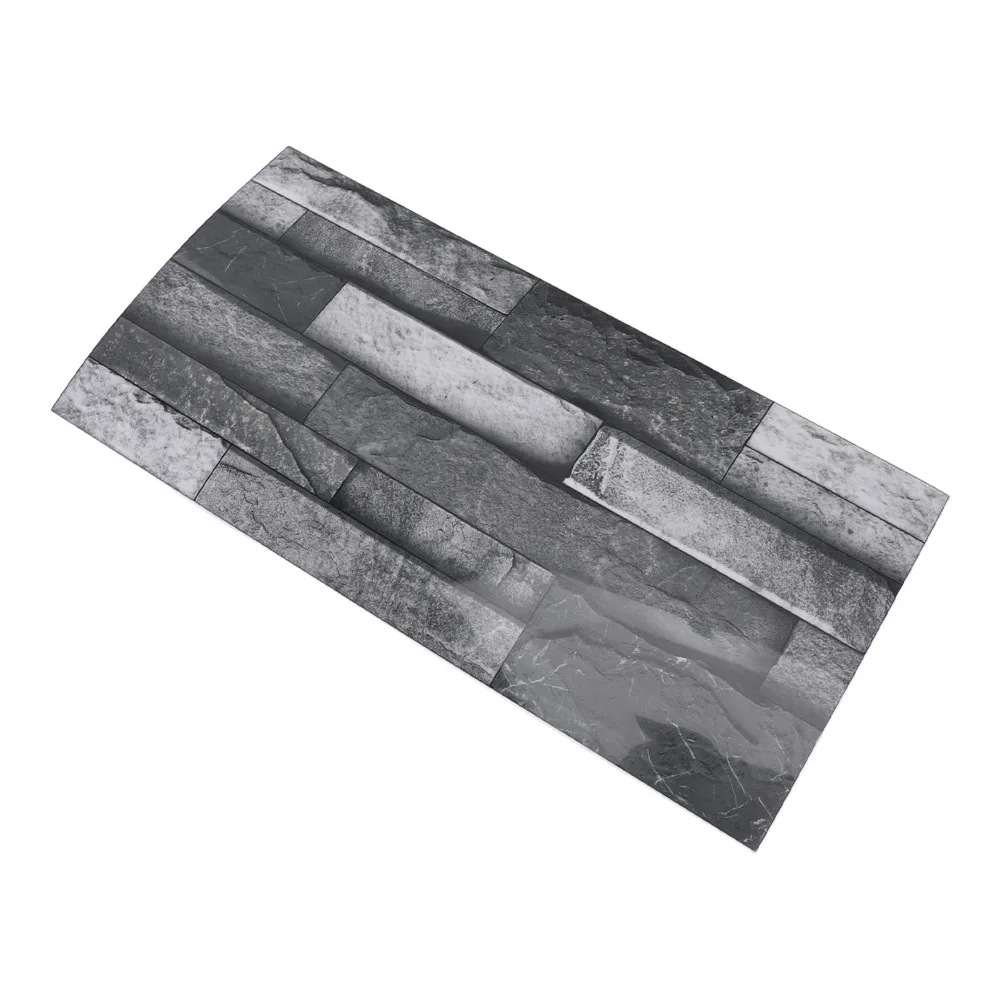 12pcs PVC Wall Sticker 15x30cm Removable Brick Effect Wallpaper Slab Marble Texture Self Adhesive Subway Wall Tile Sticker