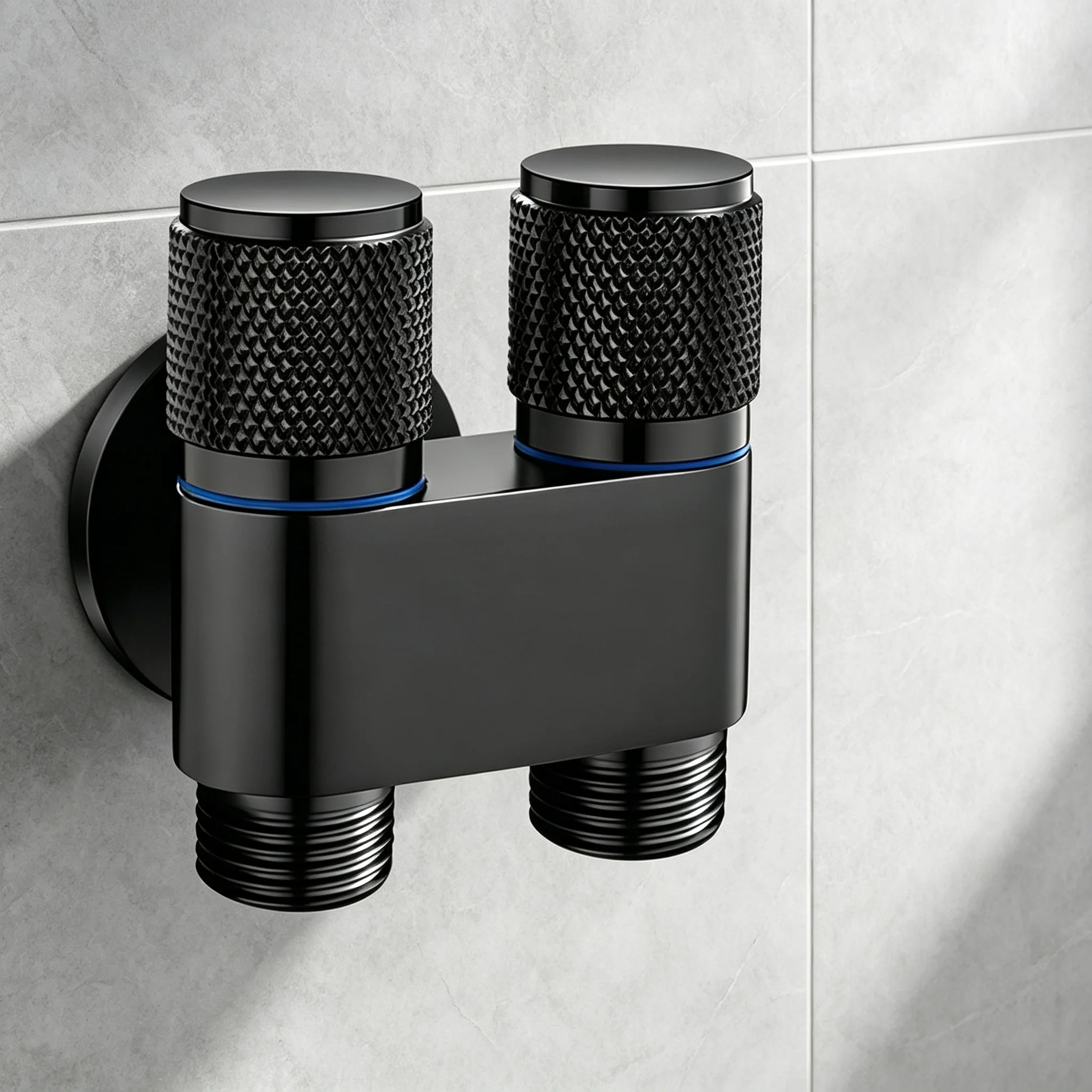 Zinc Alloy Angle Valve Wall Mount One In Two Out Tap Toilet Washing Machine Faucet Bathroom Water Cleaning Accessory