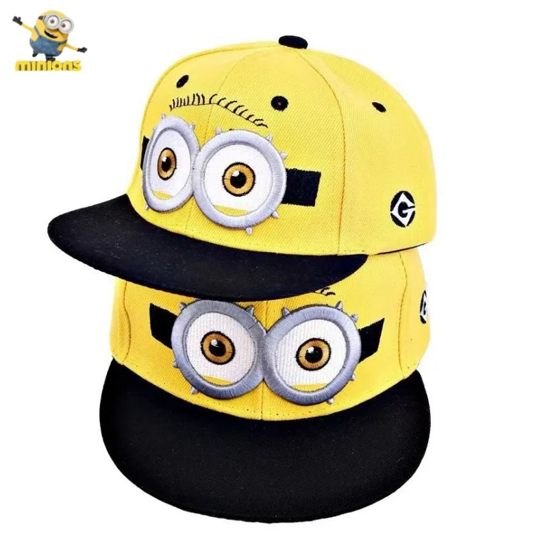 Minions Cartoon Berretto con visiera per bambini carino e adorabile Berretto da baseball con protezione solare con ricamo Kawaii personalizzato Stile genitore-figlio