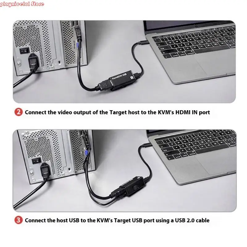 E8BA بحجم الإصبع 4K30FPS USB KVM آمن التحكم عن بُعد في لوحة المفاتيح الافتراضية الماوس 4K30FPS