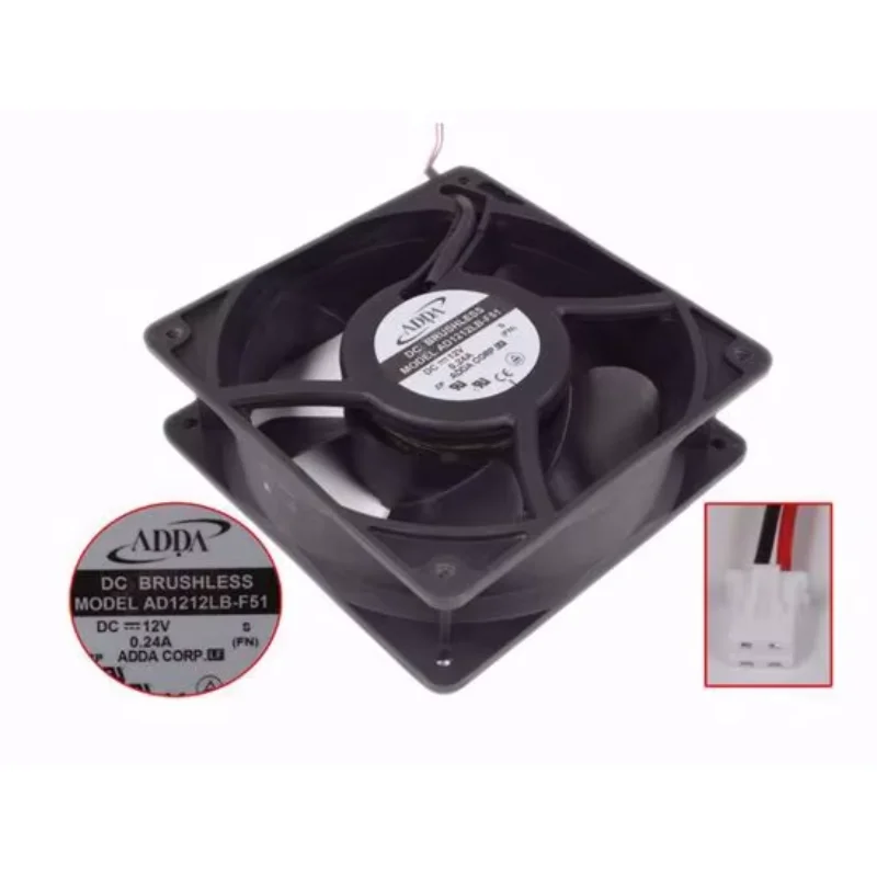 

ADDA AD1212LB-F51 DC 12 В 0,24 А 120x120x38 мм 2-проводной охлаждающий вентилятор для сервера
