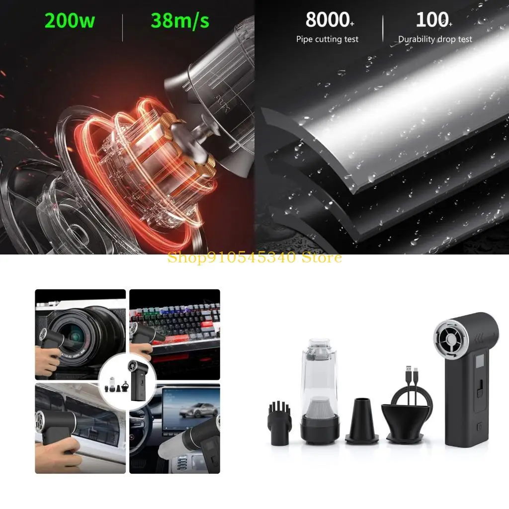 

U2JA Easy Carry Handheheld Car Vacuum и воздуходувка двойной функции вентилятор небольшой Abs Car Career для домашнего офиса.