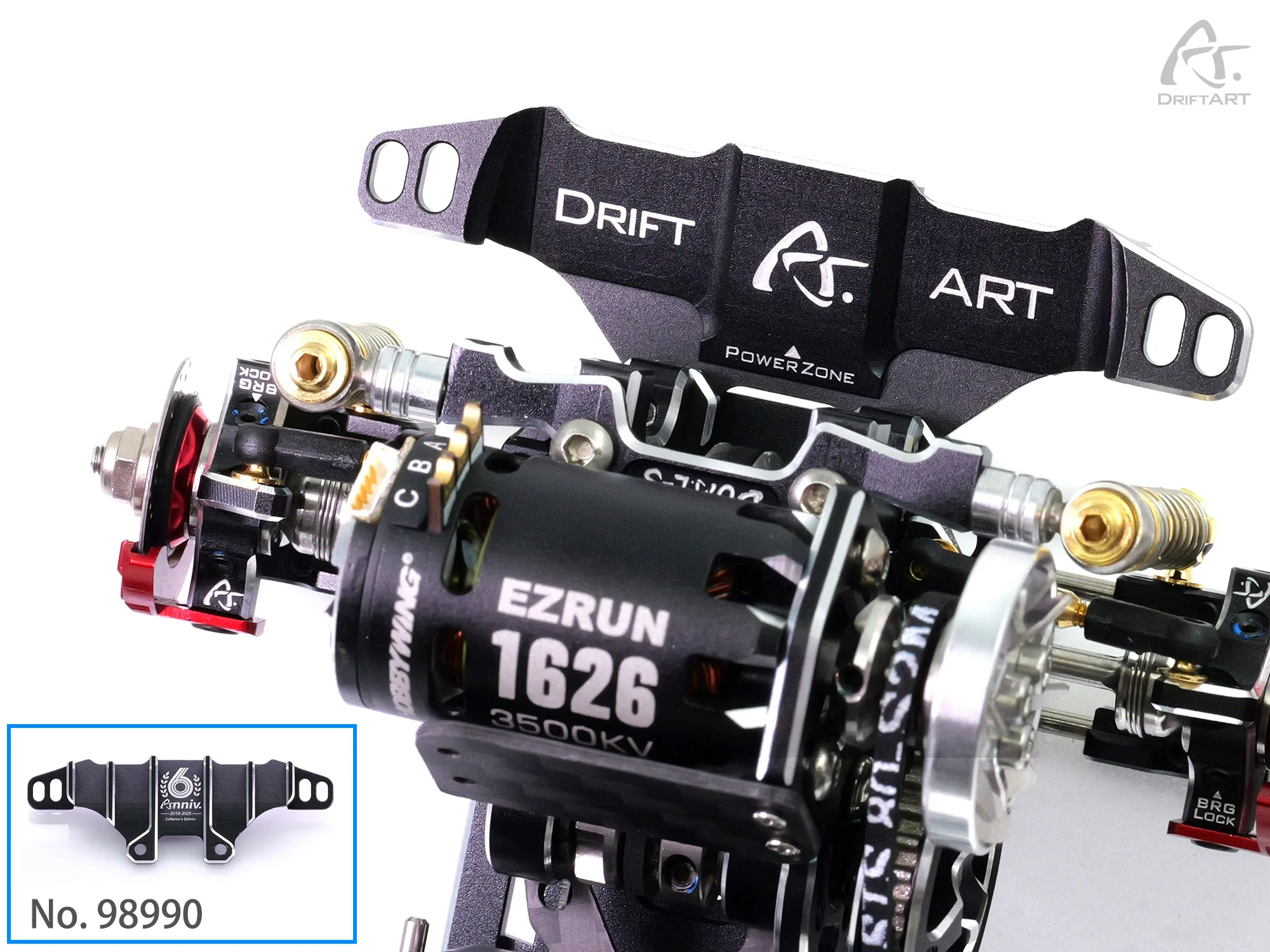 Difusor traseiro de liga CNC 98990 DriftART 6o aniversário – Edição de colecionador para DA3 DA4