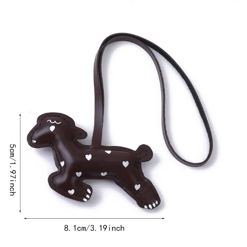 PU-Leder-Schäfchen-Taschenanhänger, entzückender Herzdruck, weiches, gefülltes Taschen-Schlüsselanhänger-Accessoire für Frauen und Mädchen – Detail 7