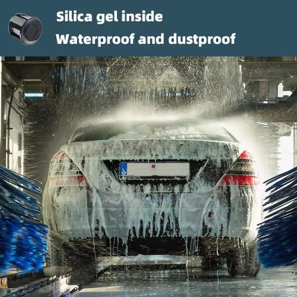 Zestaw czujników parkowania LED MAOZUA, 4 czujniki, wyświetlacz z podświetleniem 22 mm, system monitorowania radaru cofania