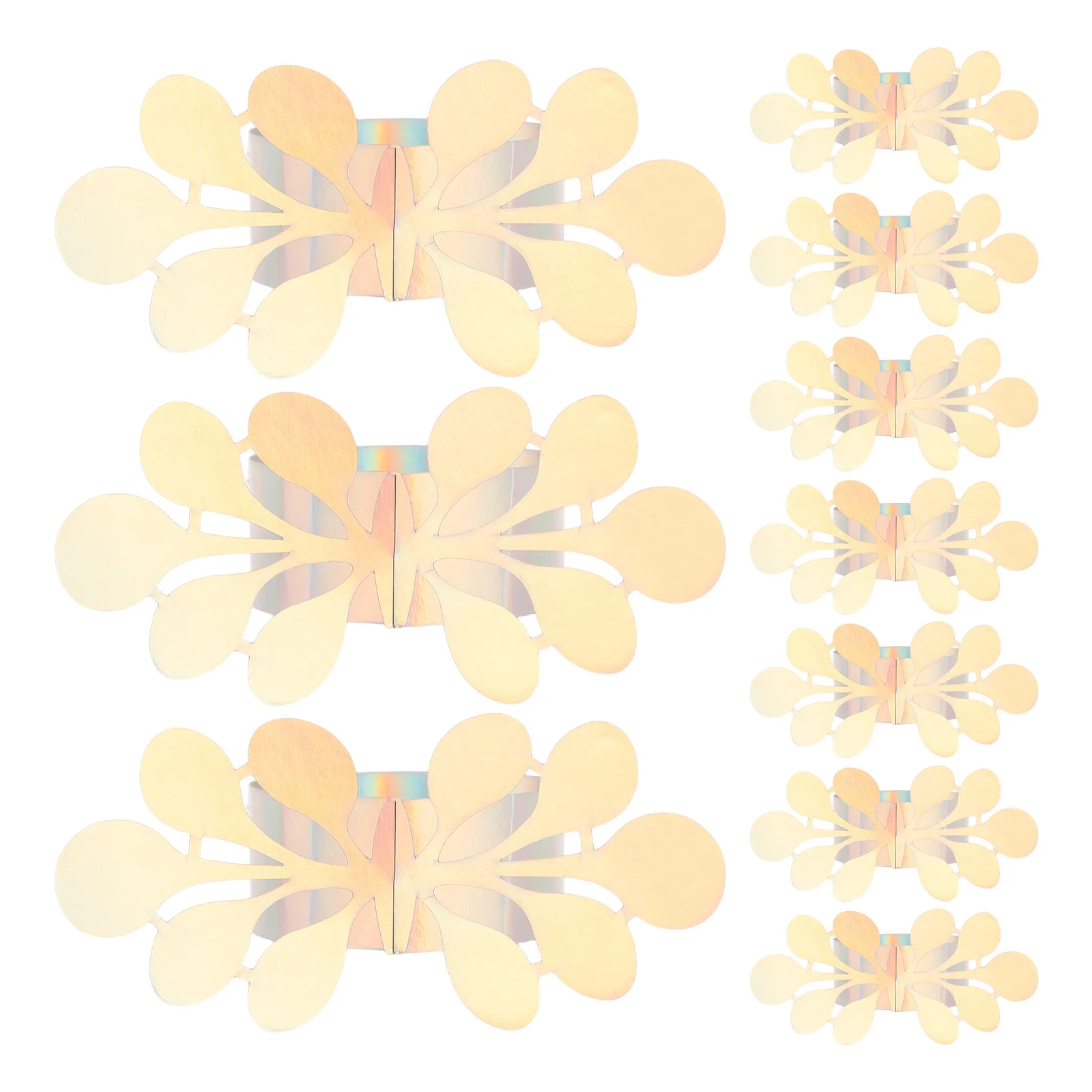 

50pcs Wedding Napkin Rings Iridescent Paper Napkin Holders Disposable Table Decor For Bridal Shower Reception Party Dinner Table