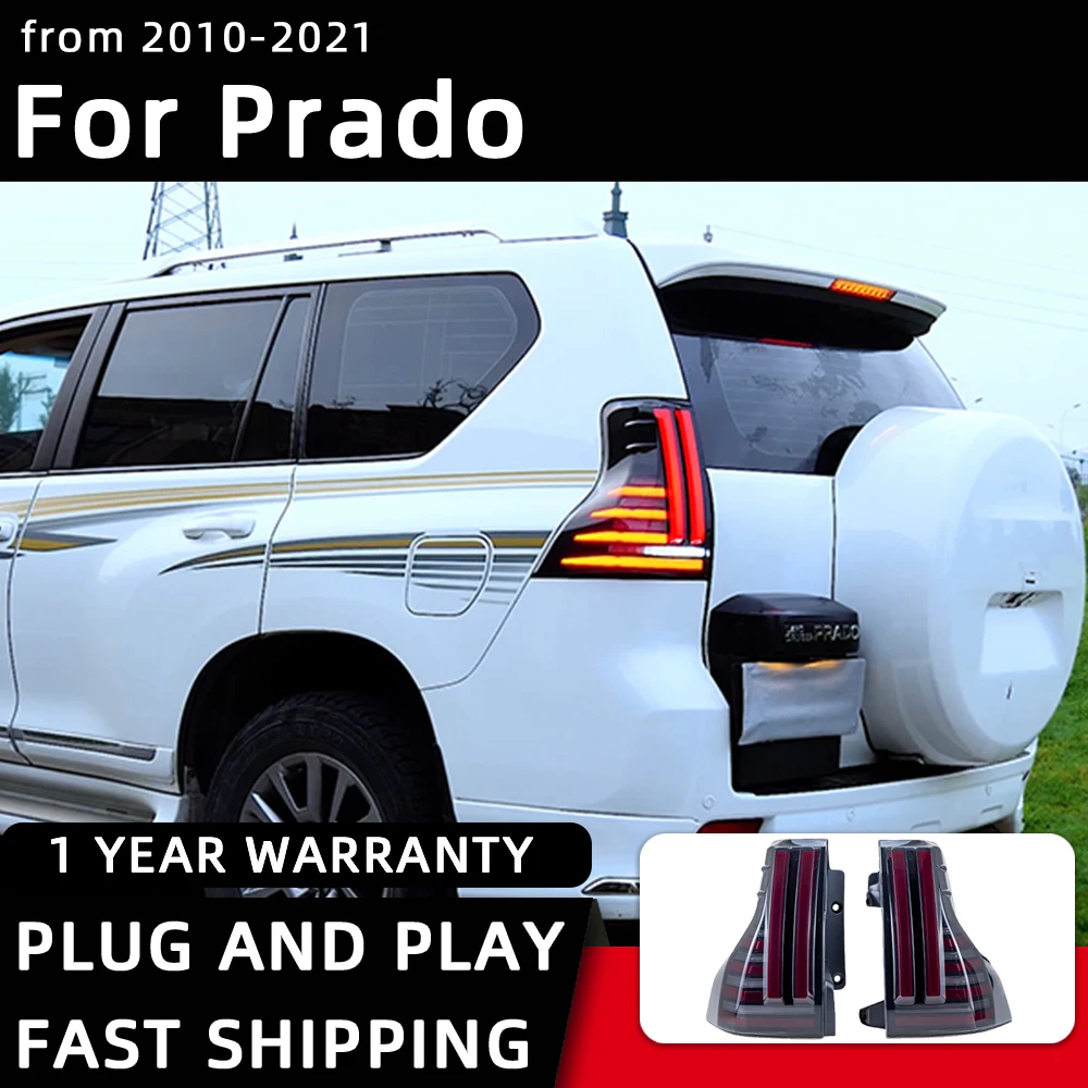 Car Styling Taillights for Prado LED Tail Light 2010-2021 Prado LC150 Tail Lamp DRL Rear Turn Signal Automotive Accessories