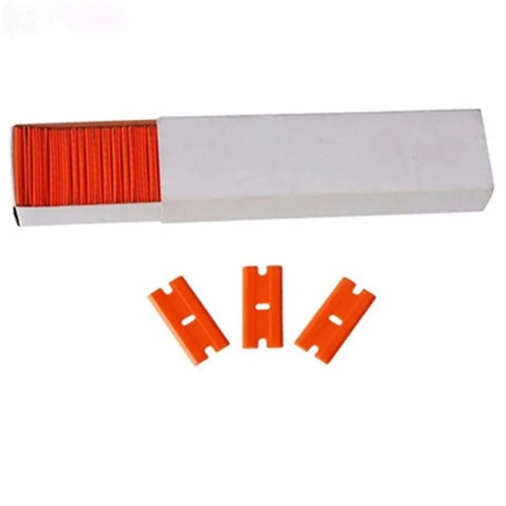 Glass Cleaning Double Edged Glue Remover Label Clean Razor Plastic Razor Blade Car Wrap Sticker Squeegee Window Clean Scraper