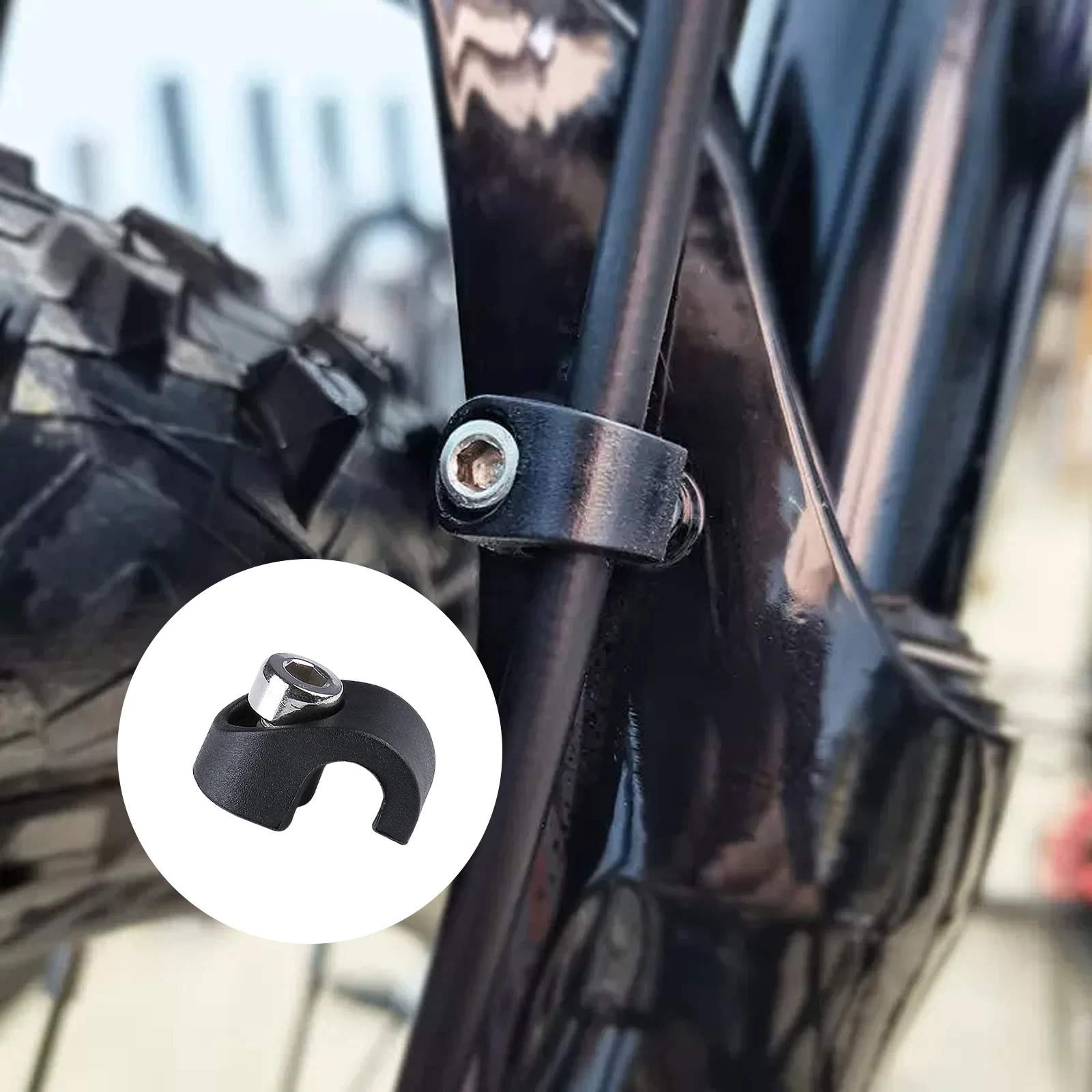 Bike Guide Adapter Brake Hose Clamp Front Fork Cable C Shaped Buckle Button Fixed Tubing Clip Bicycle Repair Part