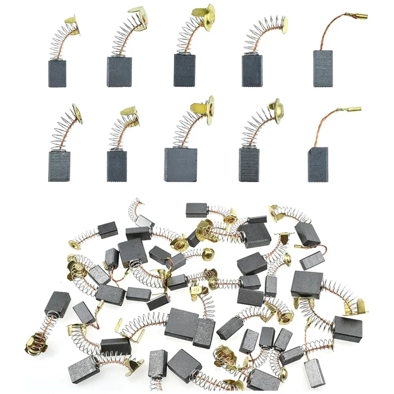 

Угольные щетки для электродвигателей, 10 различных размеров, запчасти для электроинструментов