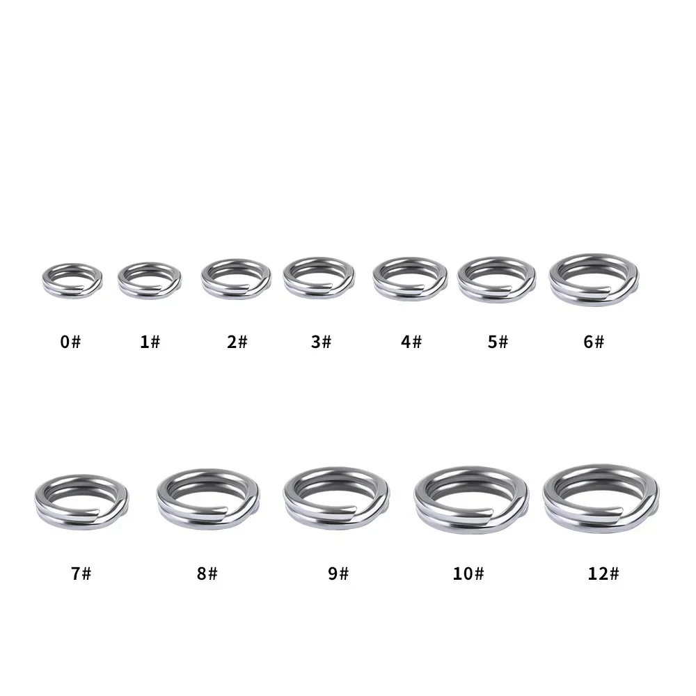 100 pcs Stainless Steel Split Ring FishingDouble Oval Split Ring Accessories For CarpFishing Hook Snap Lure Swivel