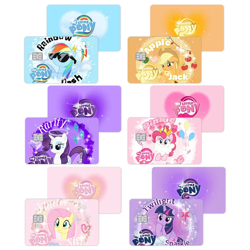 

Anime TV My Little Pony Credit Card Skin Stickers for Visa Debit Bank Charge Card Protective Film Waterproof No Adhesive Residue