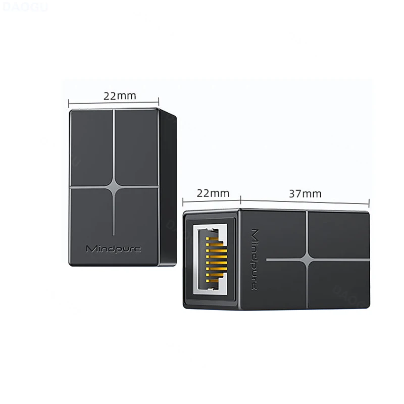 Conector de interfaz Cat 7 6 5 RJ45, adaptador de extensión de Cable Ethernet, convertidor extensor de Cable de red para Cable hembra a hembra