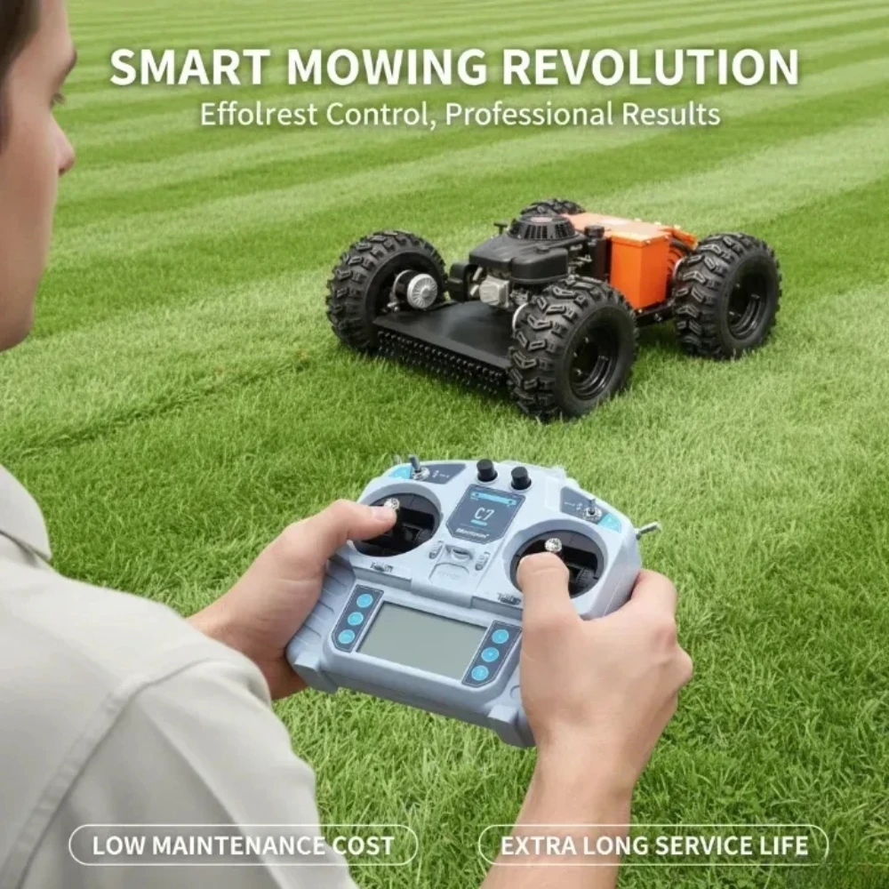 VTW550-90 RC Wheeled Lawn Mower 550mm Cut 6km/h Fast Speed 200m Remote Control Grass Cutter for Golf Course