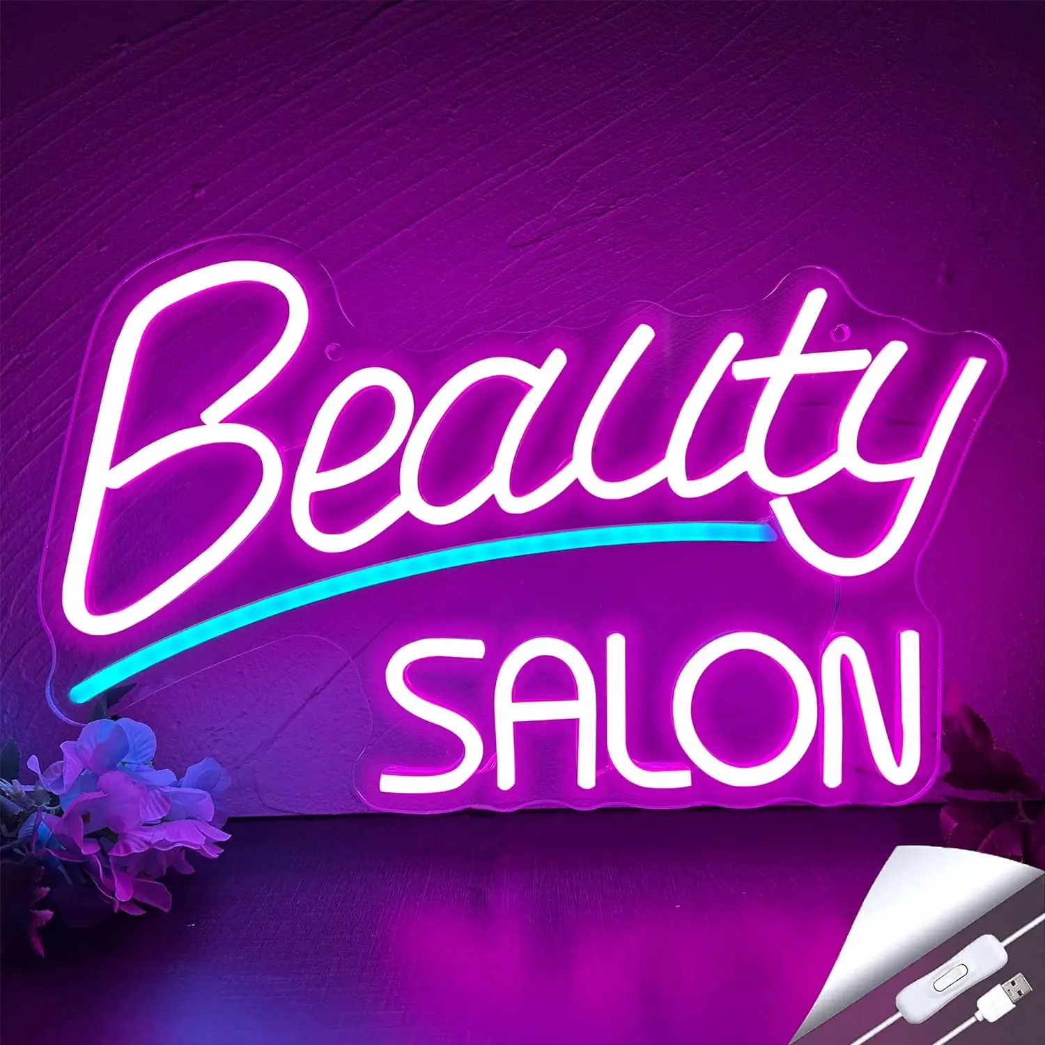 

Beauty Salon Neon Signs for Wall Decor, Pink Beauty Business Logo Barber Neon Light Salon LED Signs, USB Powered for Neon Light