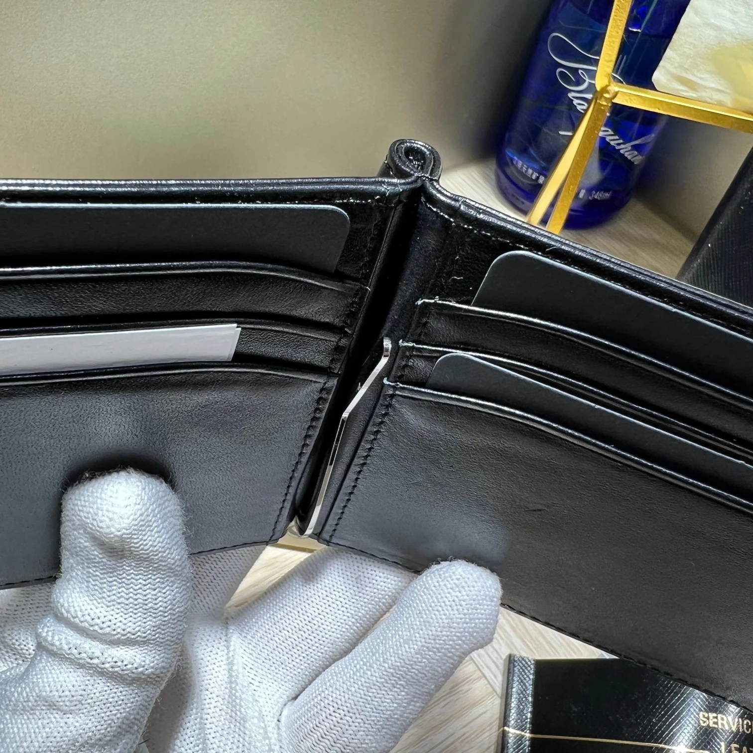 U005525 # 1191309 محافظ فاخرة بالدولار الأمريكي مجموعة جلدية مصنوعة يدويًا حامل بطاقة Meisterstuk مقاطع المال هدية عيد #6