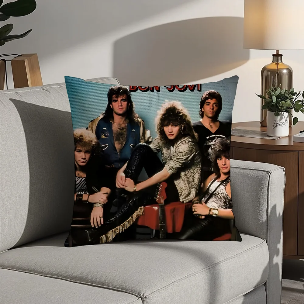 B-Bon J-Jovi Rock Pillow Case Plush Fabric Soft  Pillowcase Double Sided Print Cushion Cover Household Gifts