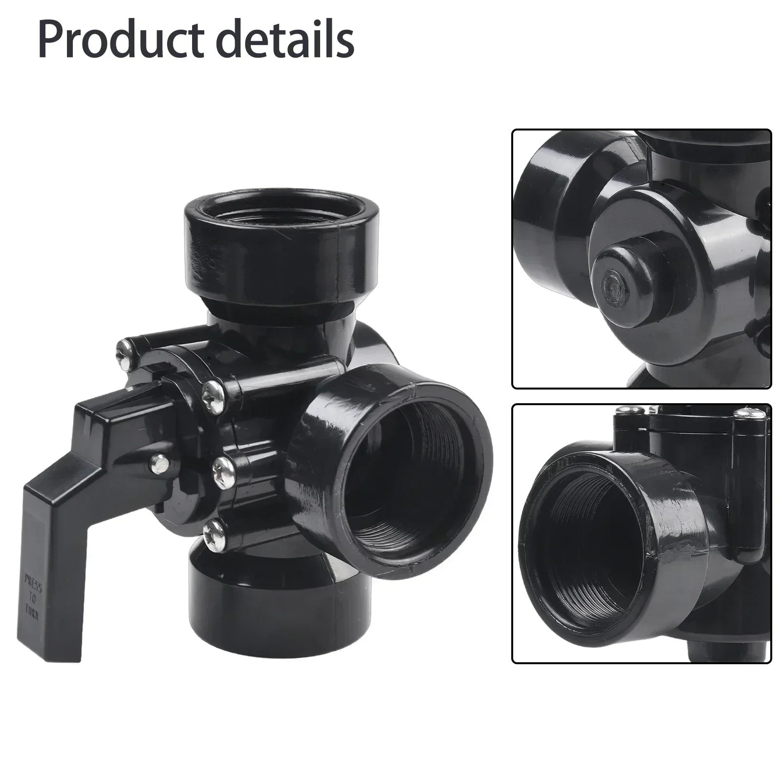 Pool Hose Fitting 3 Way Pool Valve Left Male Threaded Opening Optimal Structure Right Barbed Outlet Pool Equipment