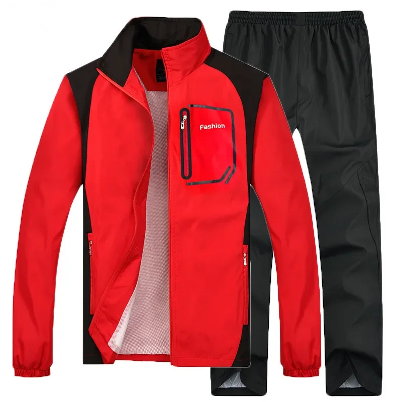 Pop Brand Tracksuit Men Two Piece Clothing Sets Casual Jacket+Pants 2PCS Male`s Track Suit Sportswear Sweatsuits Men Walking Hoo