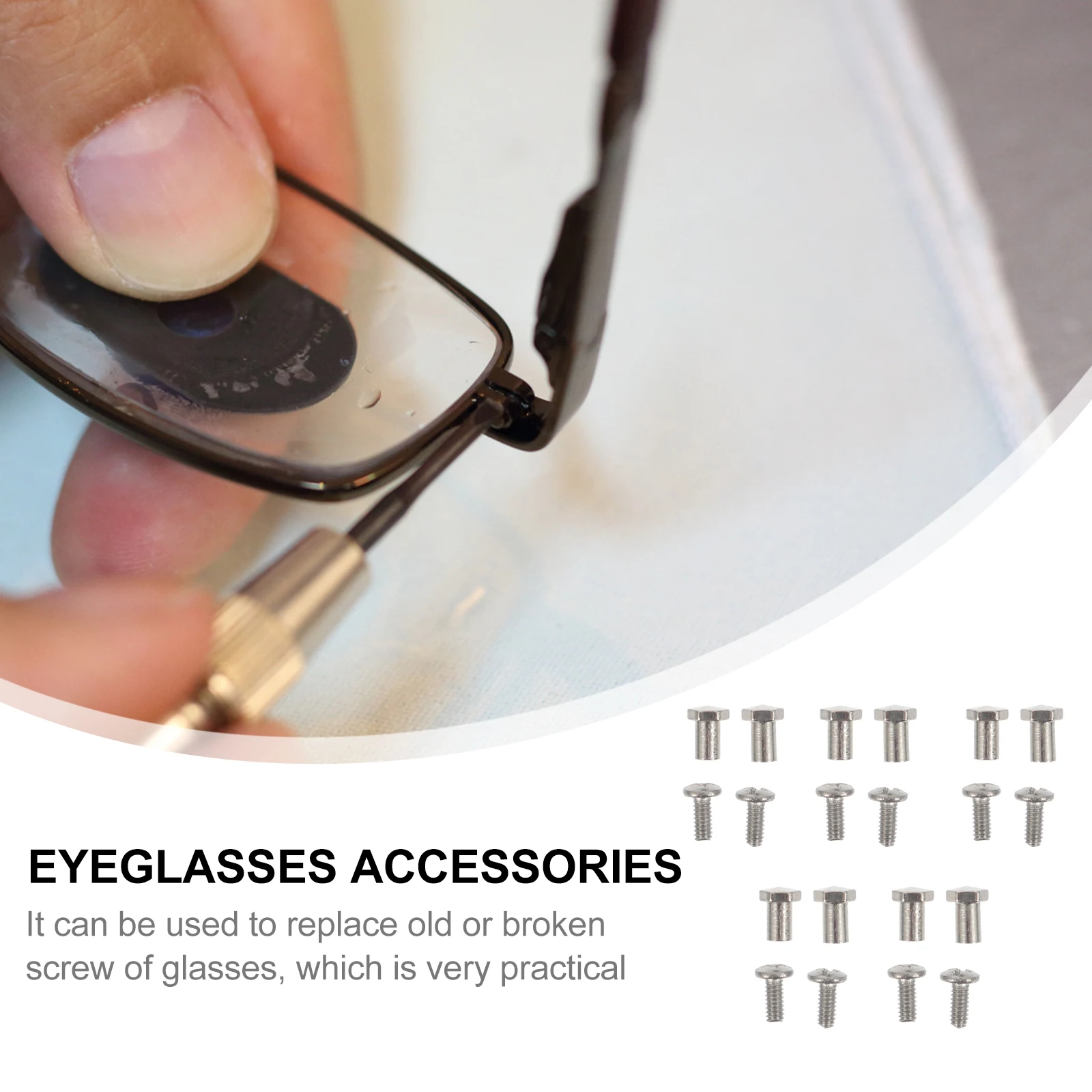 

Eyeglasses Parts 2 Sets Eyewear Replacement Screw for Glasses Repair Tools Metal Accessories Sunglasses Wire Frame Reading