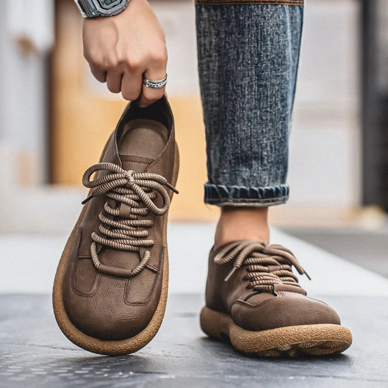 

Men's Casual Shoes, 2025 Autumn New Vintage Loafers, Large Size Anti-slip and Wear-resistant Work Boots