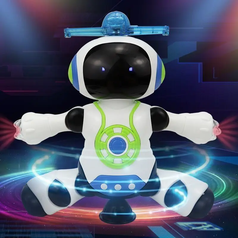 Hyun Dancing Robot Toys For Kids Electric Dancing Toys 360° Rotating Slide Robot Cool Lighting Music Educational Children Toys