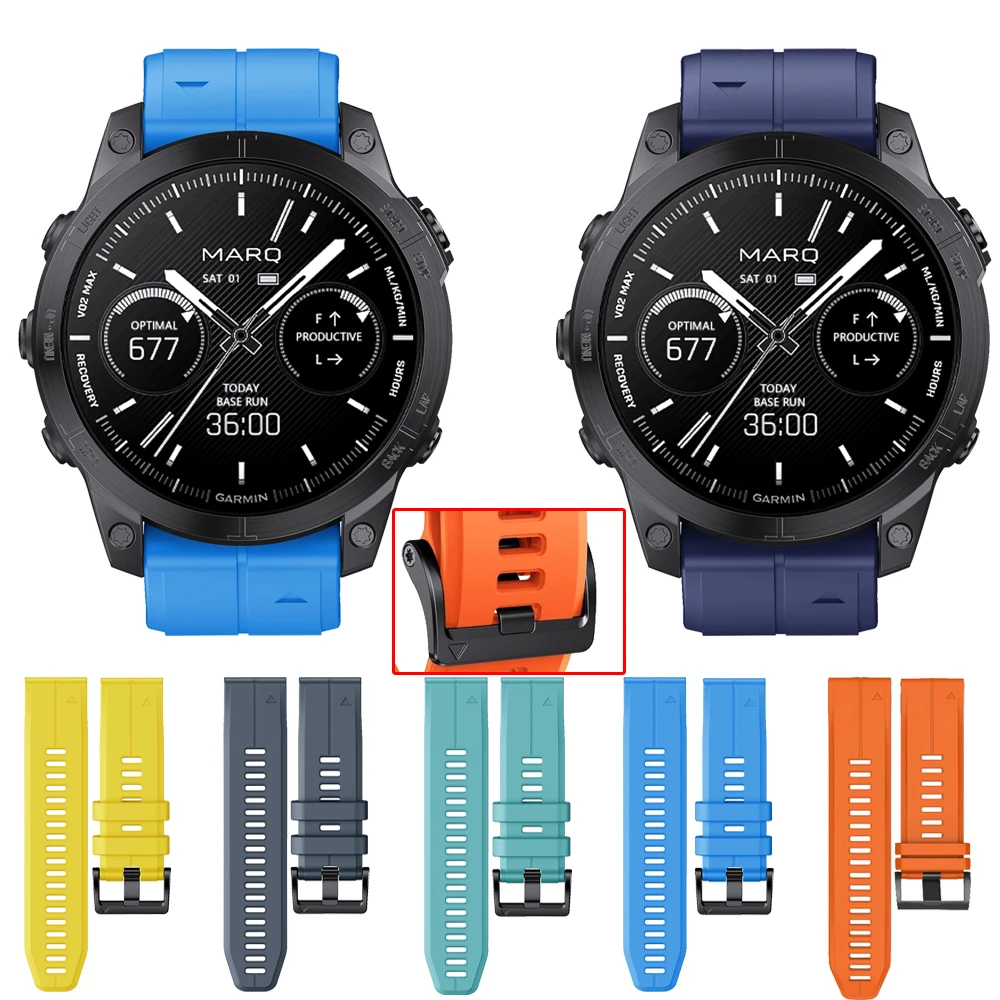 

Силиконовый браслет QuickFit для Garmin Fenix 5 5X Plus 6 6X 7 7X Por Enduro 2 Quatix 5 6 7 Por D2 Чарли спуск Mk2i, 22 26 мм