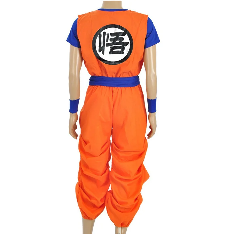 Son Goku traje de cosplay masculino Kakarotto, roupas laranja, presente de Halloween, roupas para adulto