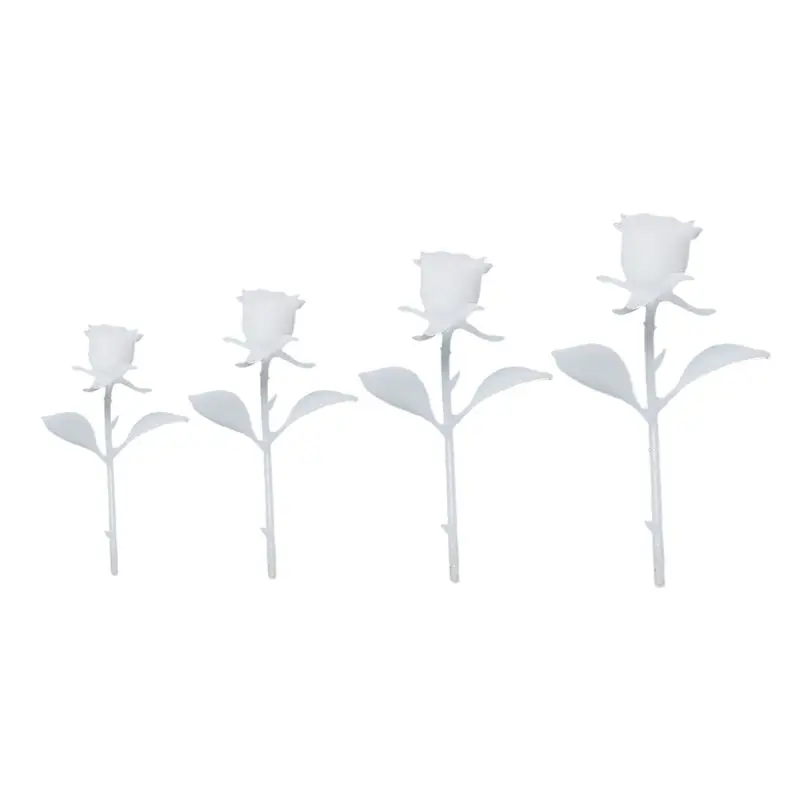 1Pc/4Pcs Mini Rose Flower Model 3D Micro Landscape Resin Mold Filler 4 Size Dropsale