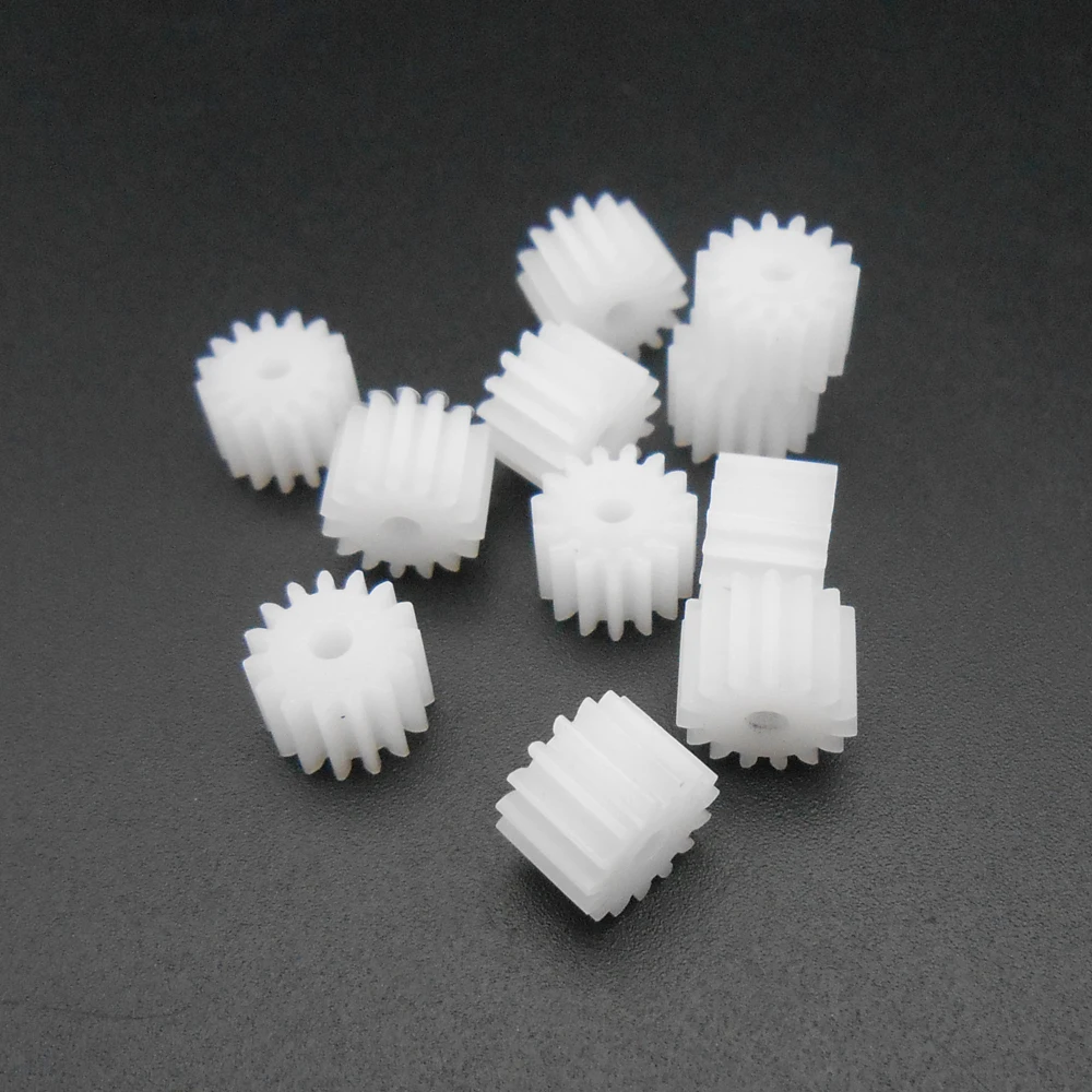 10Pcs 0.5M Plastic Spur Gear 0.5 Modulus T=15 15 Teeth Aperture 2.3mm 2.25mm Tight Fit 15T 2.3A DIY Model Dia 8.5mm X Height 6MM