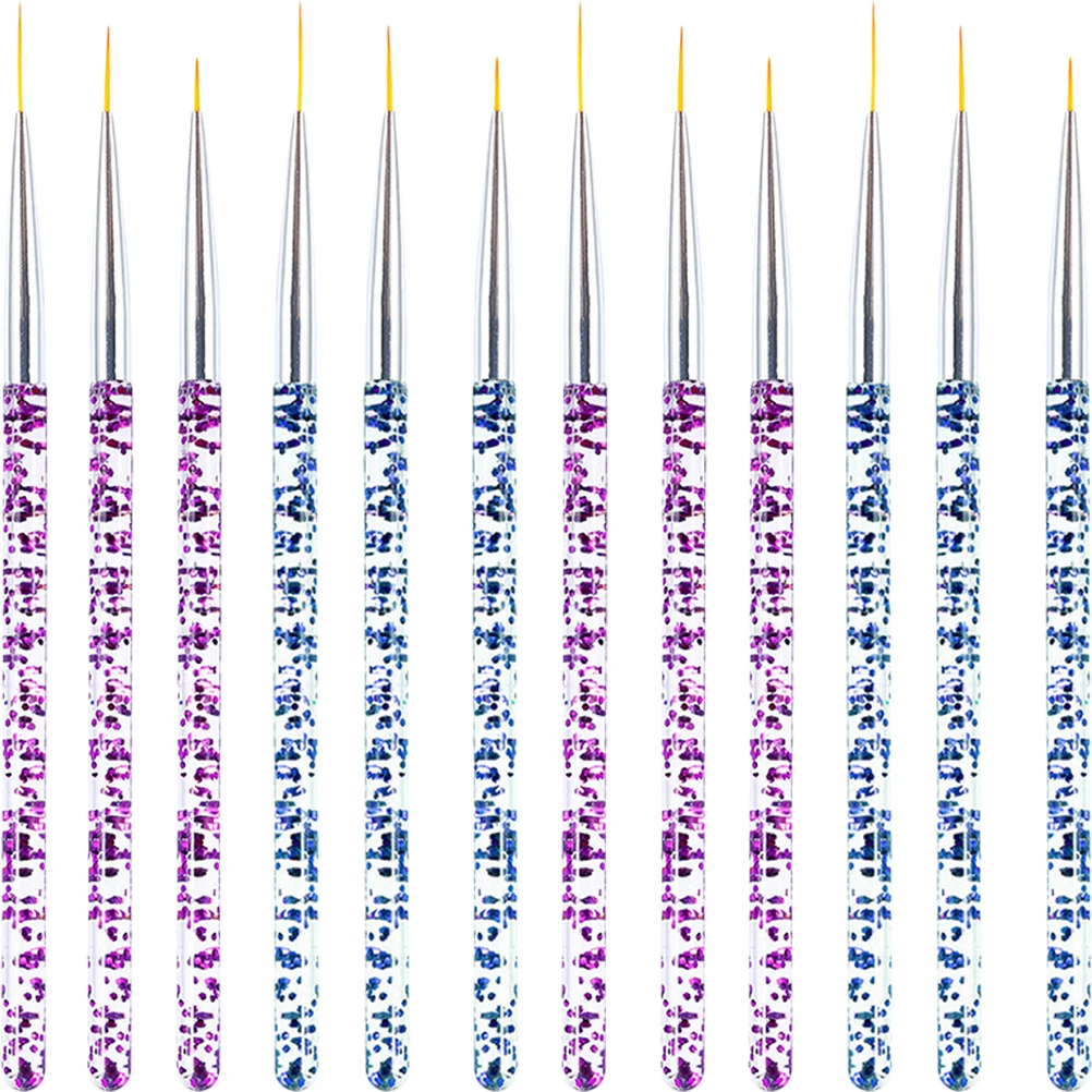 ชุดแปรงเพ้นท์เล็บ 12 ชิ้น แปรงไลเนอร์สำหรับเพ้นท์เล็บ ออกแบบลายละเอียด อุปกรณ์เพ้นท์เล็บ สำหรับร้านทำเล็บและใช้ในบ้าน