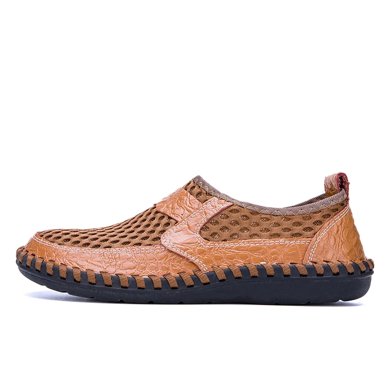 

Breathable Hand Woven Mens Flats Summer Stretch Knit Upper Wear Resist Outsole Daily Home Outdoor Walking Shoe