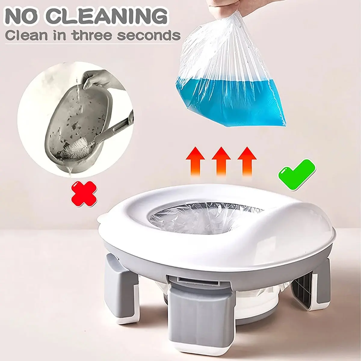 

【frki】 Travel Toilet Seat Foldable Silicone Gray Blue Pink Children Potty