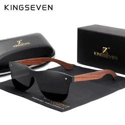 KINGSEVEN Brand Wooden Sunglasses For Men/Women Vintage Polarized UV400 Mirror Lens Glasses Luxury Cat Eye Frame Retro Eyewear