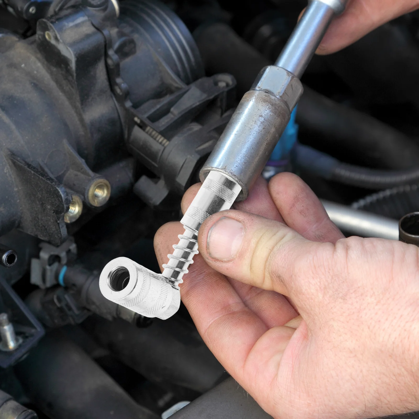 

90 Degree Grease Coupler Adapter Sleeve Lubrication Tools High System Fittings Automotive Mechanical Oil