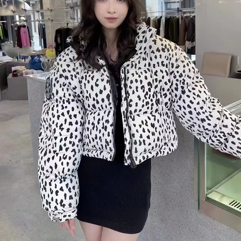 2024 Women\'s Winter Vintage Leopard Print Cotton Jackets Coat Fashion Sexy Parkas Female Outerwears Tops New in Coats Clothes