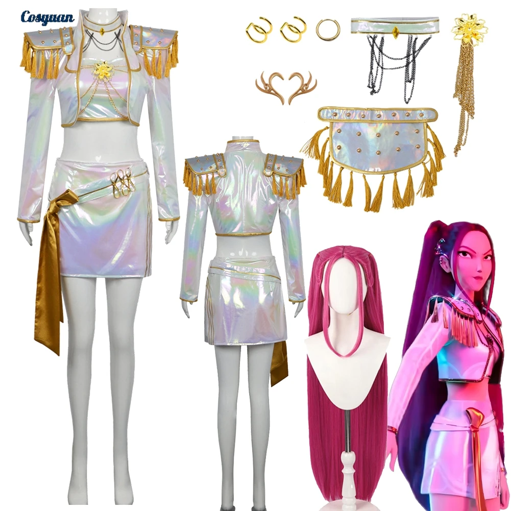 

2025 Cartoon Demon Hunter of KPop Cosplay Mira Fantasy Singing Cloth Wig Party Disguise Halloween Costume Carnival Outfit Suits