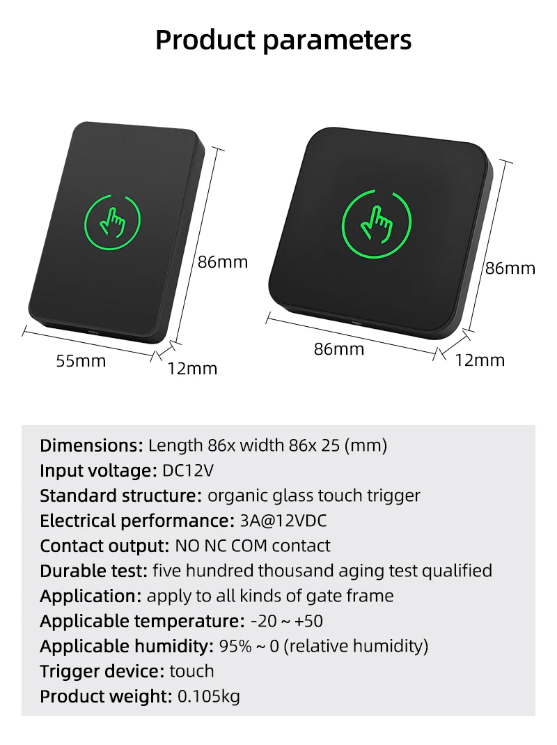 Door Exit Push Button Release Switch Opener NO COM NC LED light For Door Access Control System Entry Open Touch Exit Button