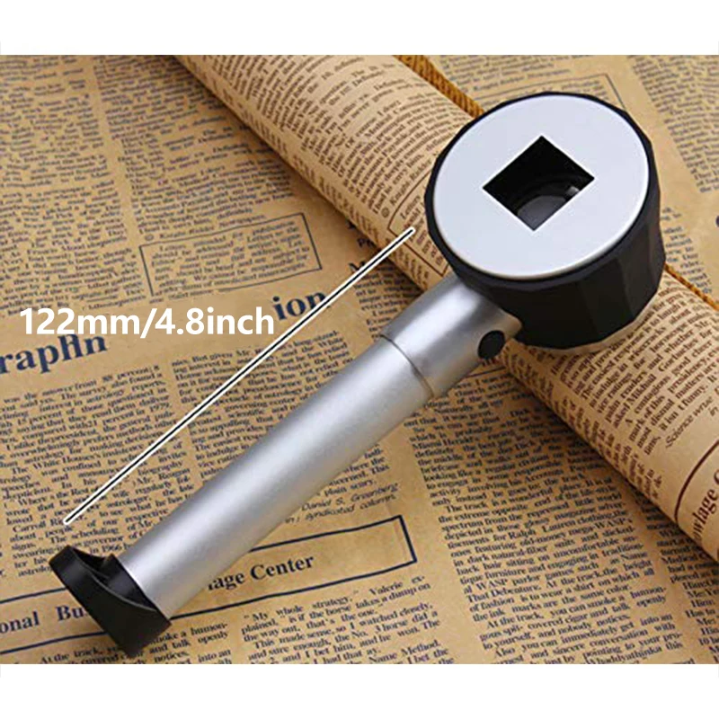 Scale Magnifier Glasses with Light Ruler Magnifying Glass Metal Loupe for Textile Coins Currency Stamps Map Jewelry Handbag