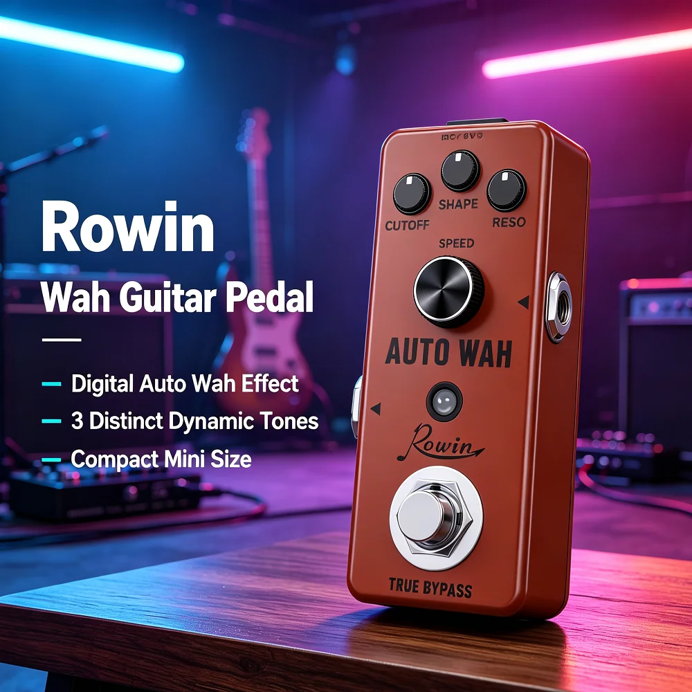 Rowin Auto Wah Effect Guitar Pedal Wah-Wah Filter Digital  Effector Waaah True Bypass Musical Instruments For PedalBoard