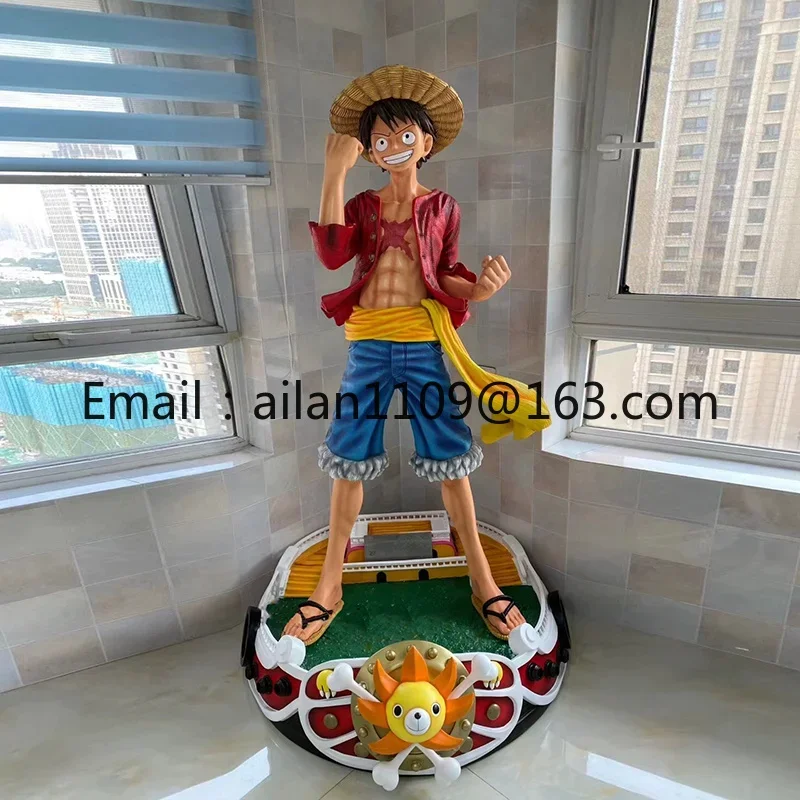 Custom Life Size Anime Figure Statue Large Size One Piece Luffy Fiberglass Sculpture Child Toy for Home Shop Decor