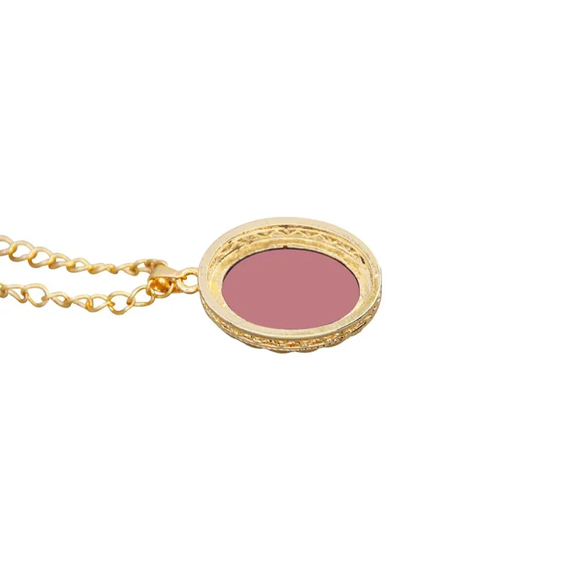 Vintage Lady Queen Pink Cameo Jewelry Set For Women Gold Color Pink Blue Gray Fashion Flower Cameo Necklace Earring Set