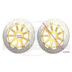 310mm Motorcycle Front Brake Discs Rotors For HONDA CB1000F 1993-1996 1994 1995 VFR750R RC30 1988-1990 1989 Gold Black Pair